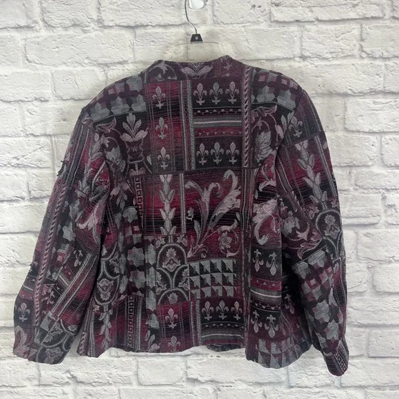 Dressbarn Tapestry Brocade Womens Full Zip Dark Academia Blazer Jacket  Size 2X - Picture 8 of 11